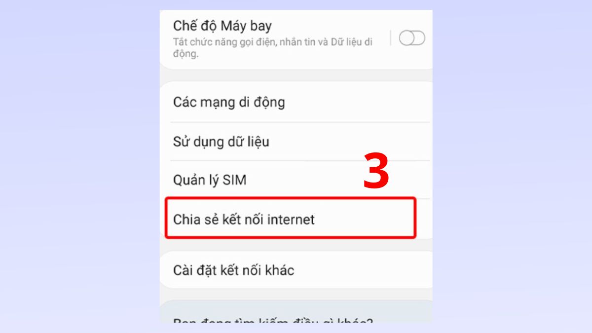 Cách chia sẻ 5G trên Samsung qua Điểm truy cập di động bước 2, 3