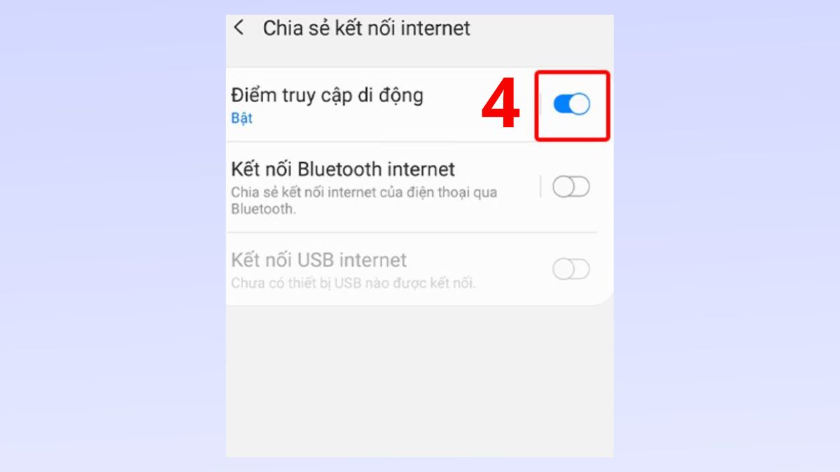 Cách chia sẻ 5G trên Samsung qua Điểm truy cập di động bước 4