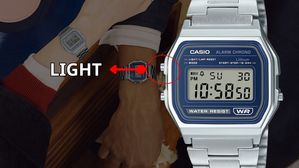 Cách chỉnh đồng hồ Casio 3 nút - Tìm hiểu nút Light
