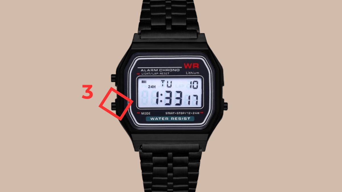 Cách chỉnh đồng hồ LED đeo tay 3 nút bước 3
