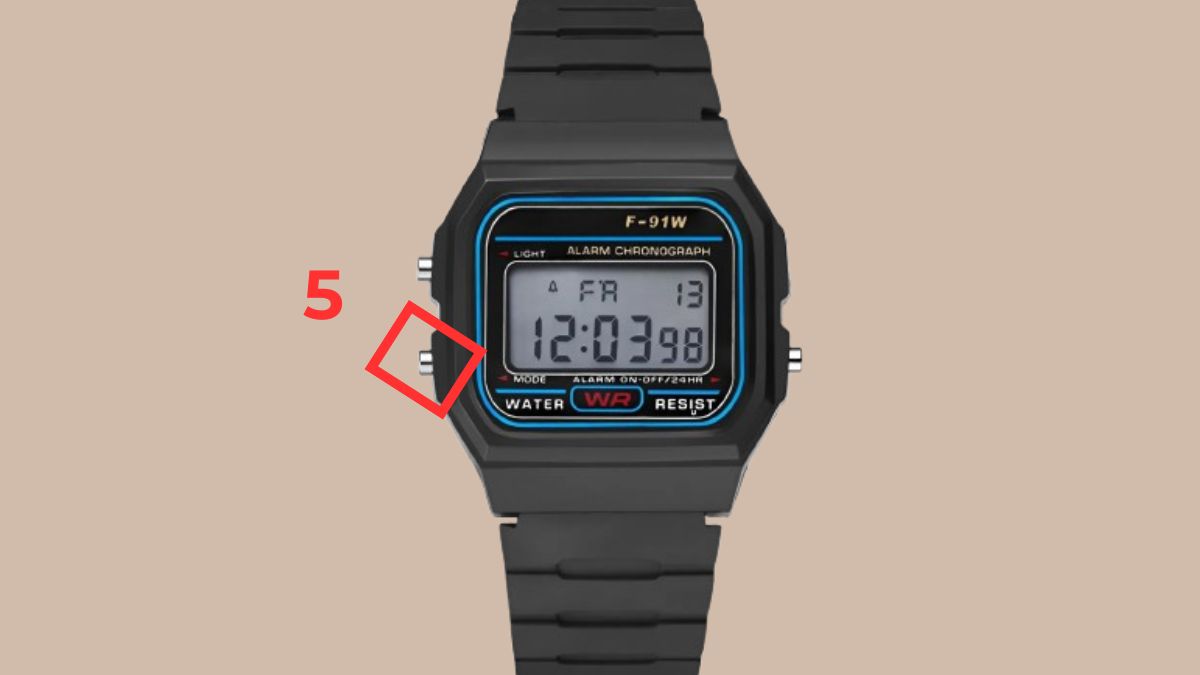 Cách chỉnh đồng hồ LED đeo tay 3 nút bước 5