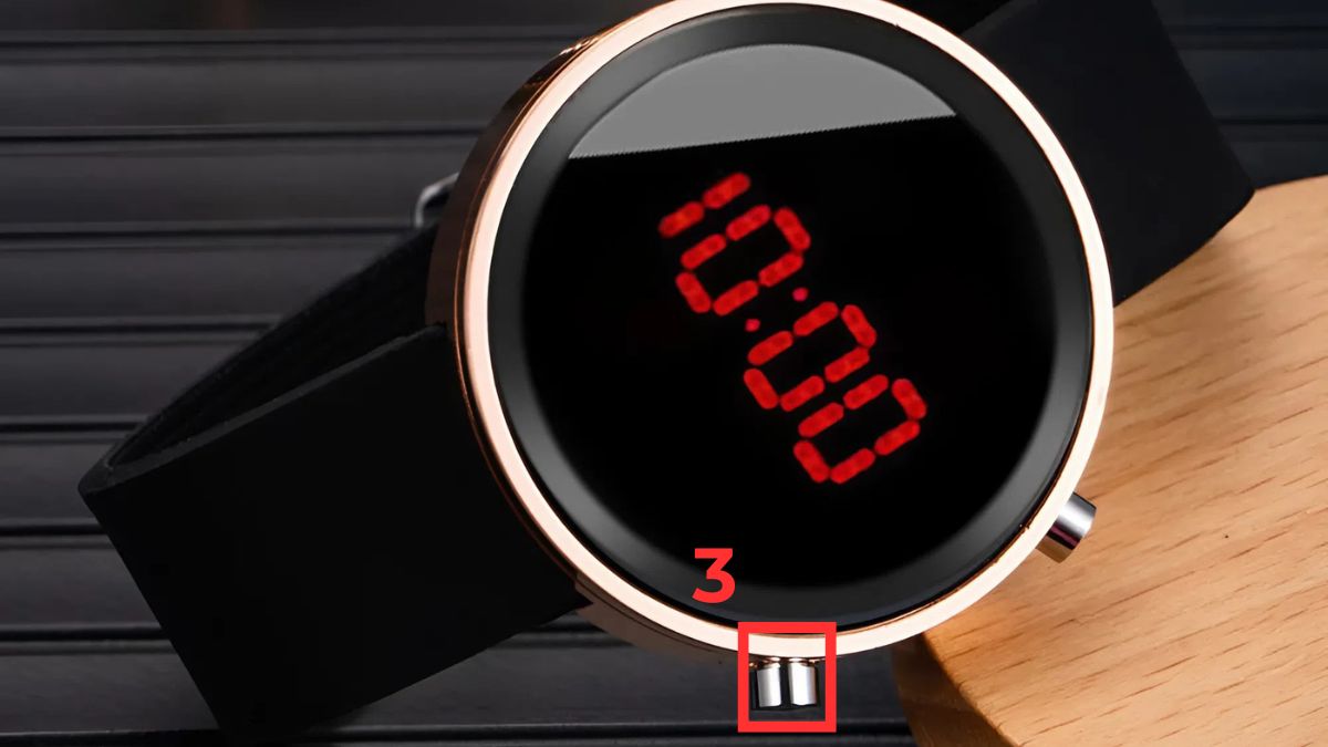 Cách chỉnh đồng hồ LED đeo tay 2 nút bước 3