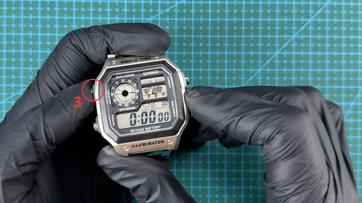 Cách chỉnh giờ đồng hồ Casio 4 nút - Sử dụng đồng hồ bấm giờ bước 3