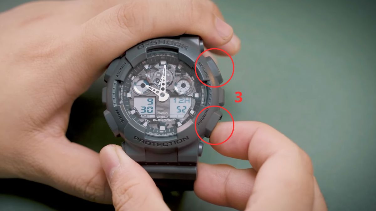 Cách chỉnh giờ đồng hồ Casio 4 nút bước 3