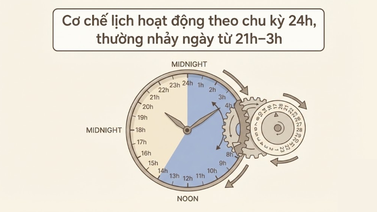 Cách chỉnh ngày trên đồng hồ đeo tay chuẩn