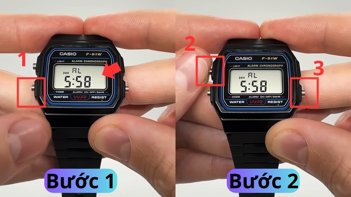 Cách chỉnh ngày trên đồng hồ đeo tay - Thiết lập báo thức