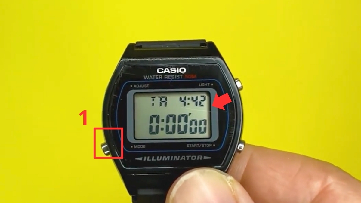 Cách chỉnh ngày trên đồng hồ đeo tay - Cài đặt giờ đếm ngược bước 1