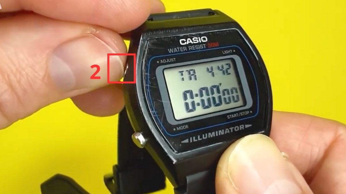 Cách chỉnh ngày trên đồng hồ đeo tay - Cài đặt giờ đếm ngược bước 2