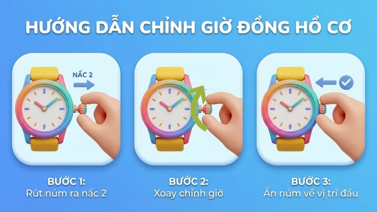 Cách chỉnh ngày giờ trên đồng hồ đeo tay