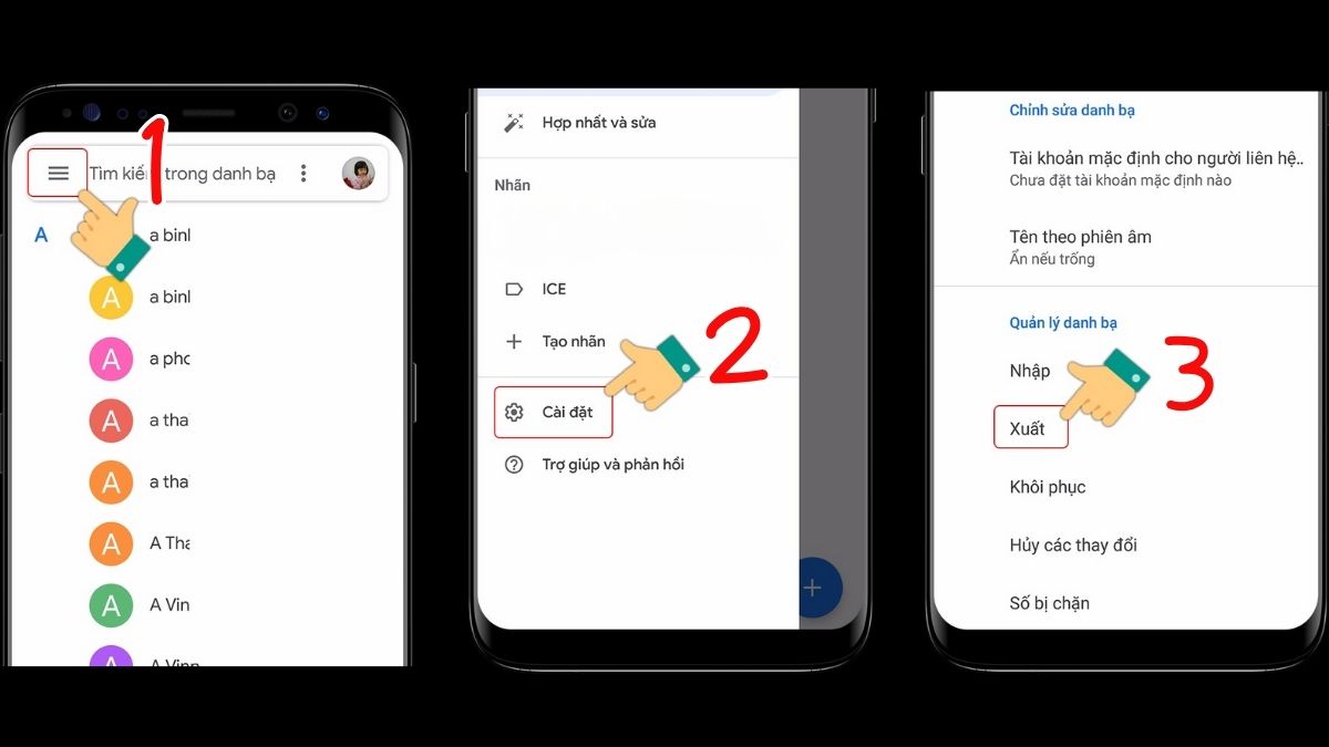 Cách chuyển danh bạ từ OPPO sang iPhone bằng cách xuất file VCF qua Gmail bước 1