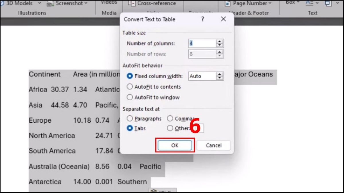Cách copy từ ChatGPT sang Word - Dạng bảng biểu bước 4