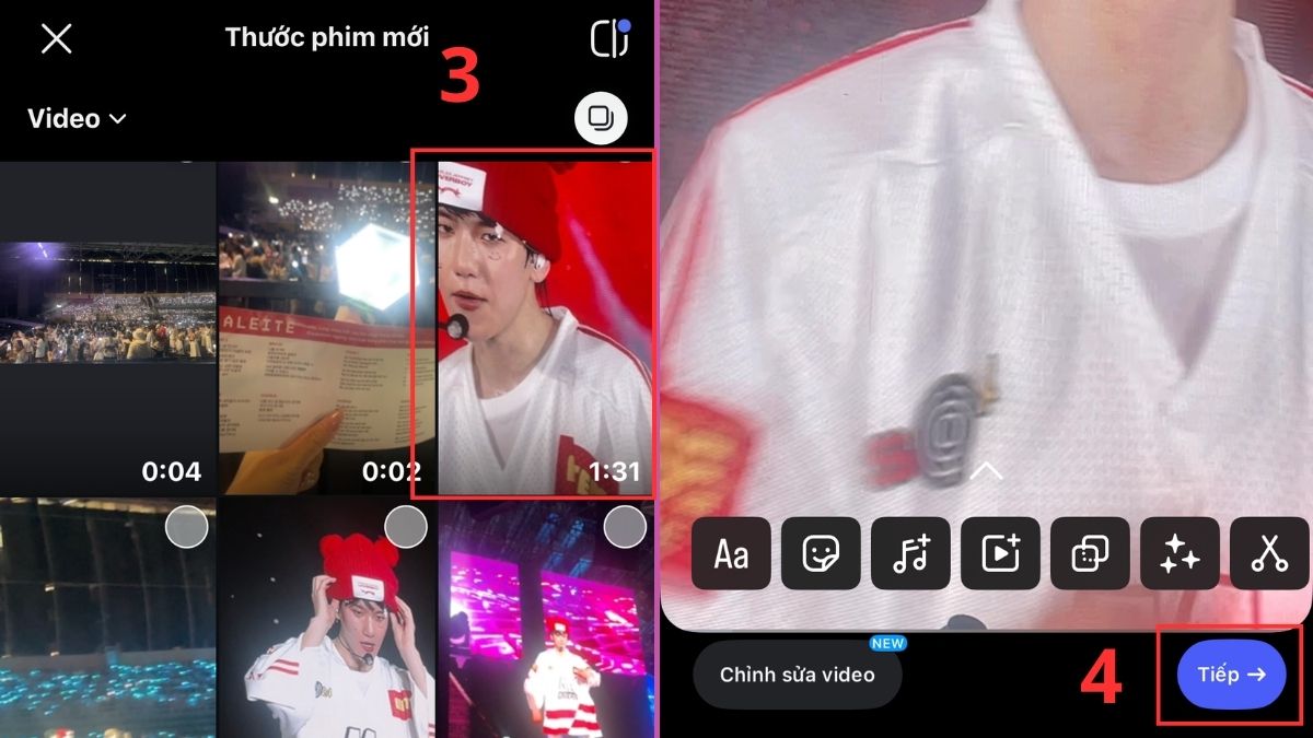 Cách đăng story dài trên Instagram - Chia sẻ video từ Reels lên story bước 3, 4