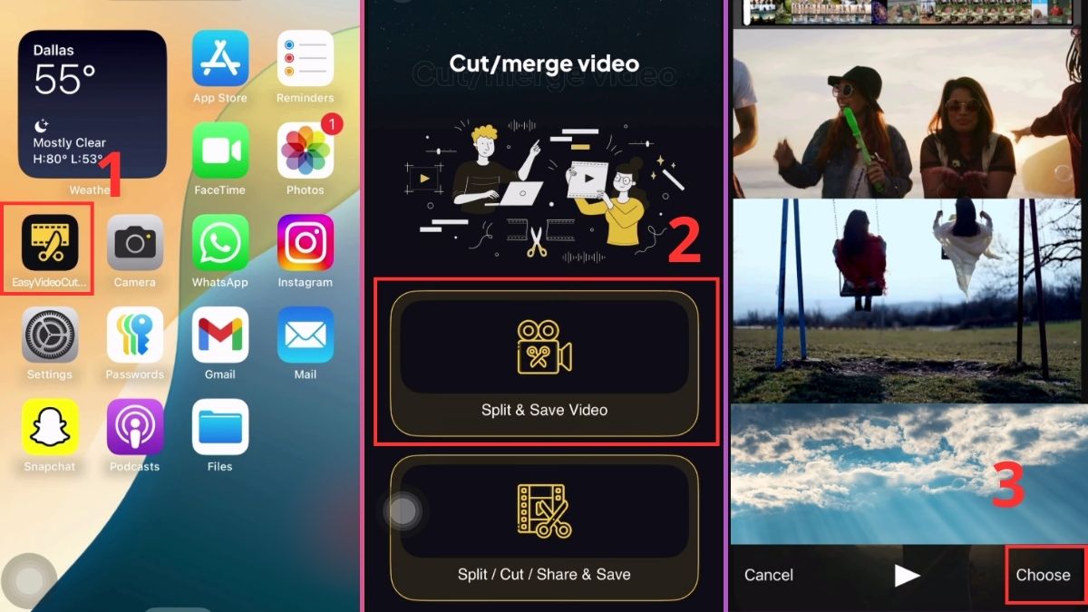 Cách đăng story dài trên Instagram - Sử dụng app bên thứ 3 bước 1, 2, 3