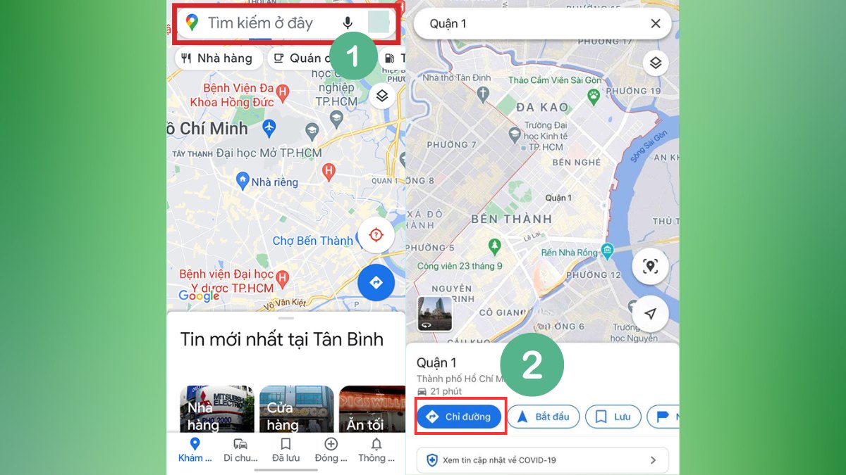 Cách đặt xe Grab trên Google Map - GrabCar bước 1, 2