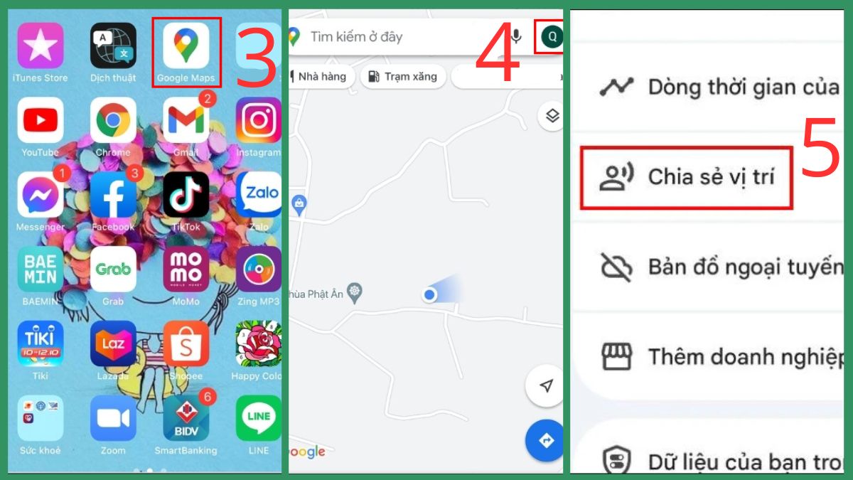Cách định vị điện thoại OPPO trên iPhone qua Google Maps bước 3