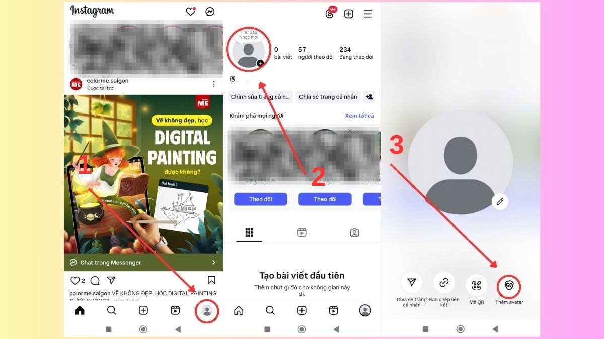 Cách đổi avatar trên Instagram bằng điện thoại - Trực tiếp trên ứng dụng bước Chọn avatar
