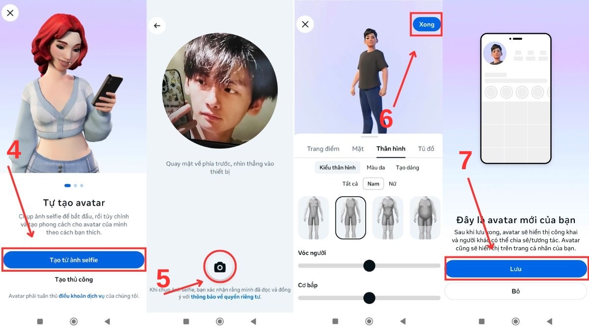 Cách đổi avatar trên Instagram bằng điện thoại - Trực tiếp trên ứng dụng bước Tạo avatar