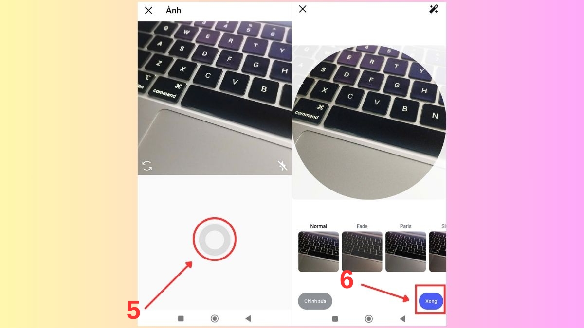 Cách đổi avatar trên Instagram bằng điện thoại - Chụp ảnh mới