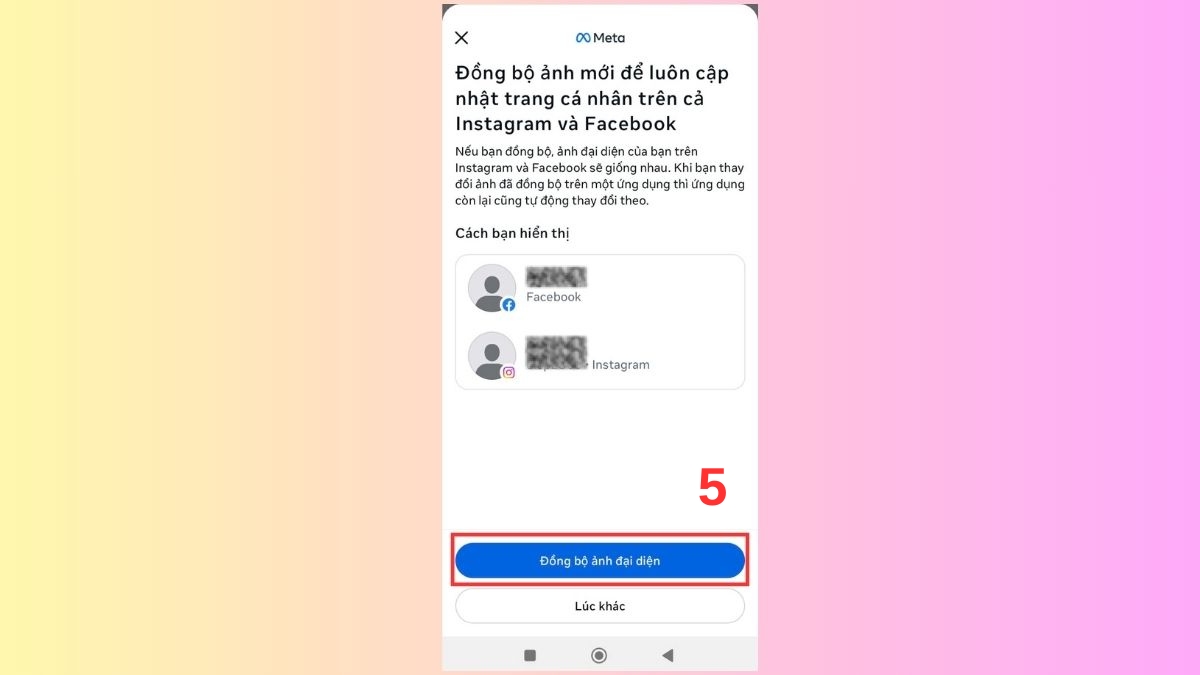 Cách đổi avatar trên Instagram bằng điện thoại - Cập nhật ảnh từ Facebook liên kết bước 5