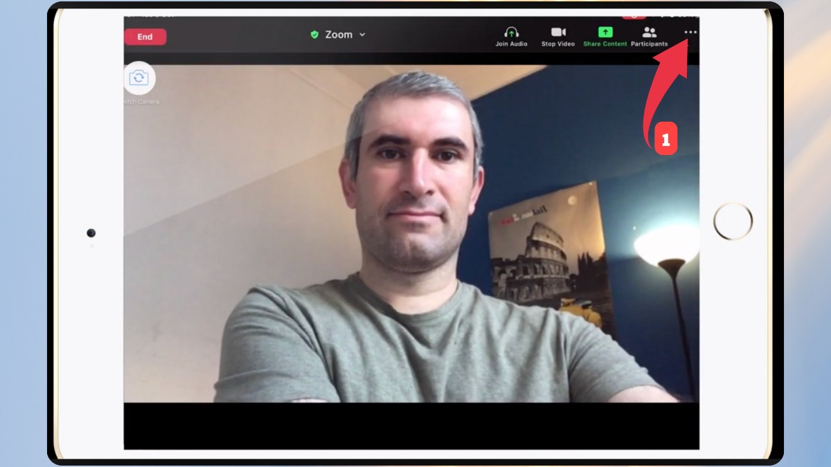 Cách đổi background trong Zoom trên iPad bước 1