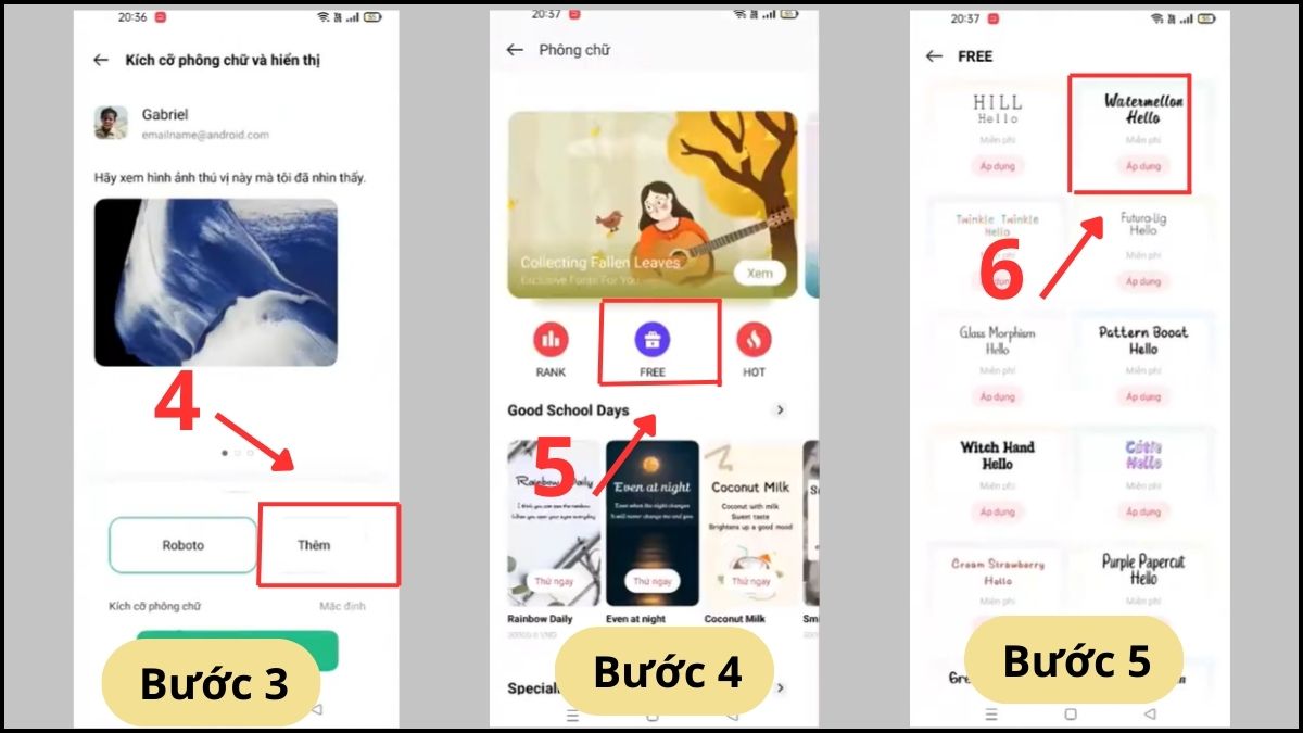 Cách đổi kiểu chữ trên điện thoại OPPO theo font mặc định bước 3