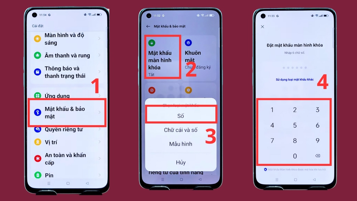 Cách đổi mật khẩu điện thoại OPPO - Đổi mật khẩu mã PIN