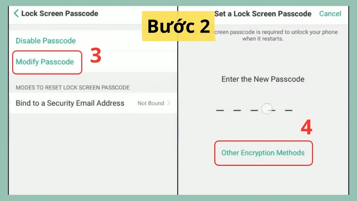Cách đổi mật khẩu điện thoại OPPO - Đổi mật khẩu chữ cái và số bước 2