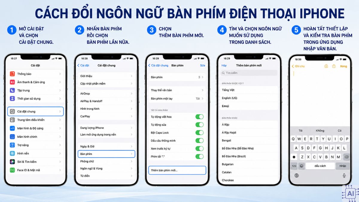 Cách đổi ngôn ngữ bàn phím điện thoại - Thêm ngôn ngữ mới
