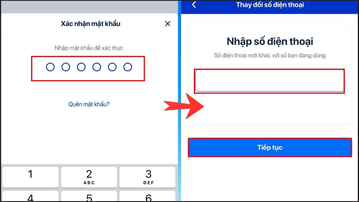 Cách đổi số điện thoại Zalo Pay bước 3