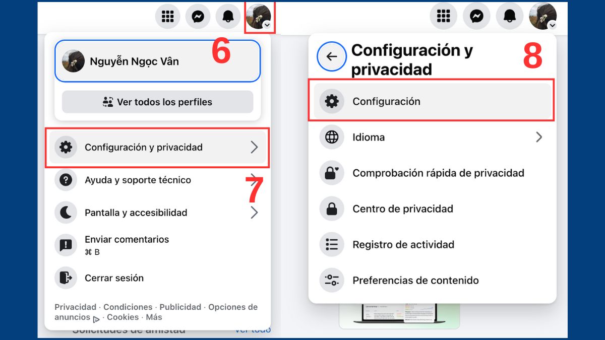 Cách đổi tên Facebook chứa ký tự đặc biệt bước 6, 7, 8