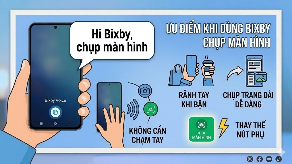 Cách chụp màn hình trên Samsung nhanh chóng khác - Sử dụng Bixby Voice