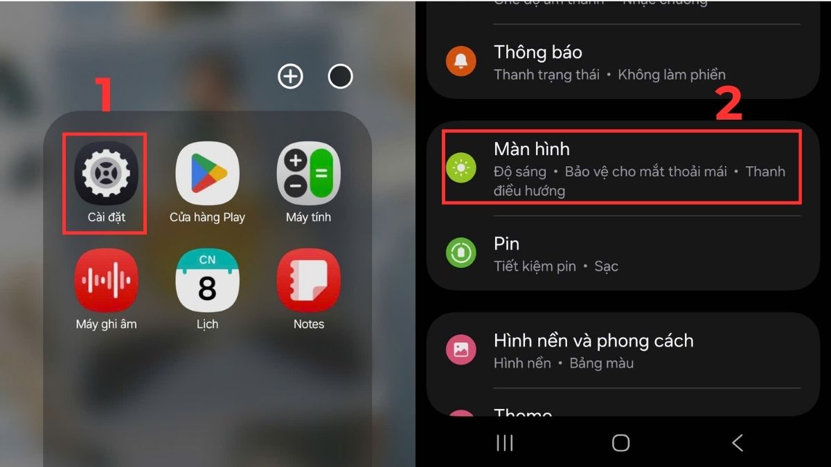 Cách đưa nút chụp màn hình ra ngoài Samsung trên Bảng ở cạnh bước 1
