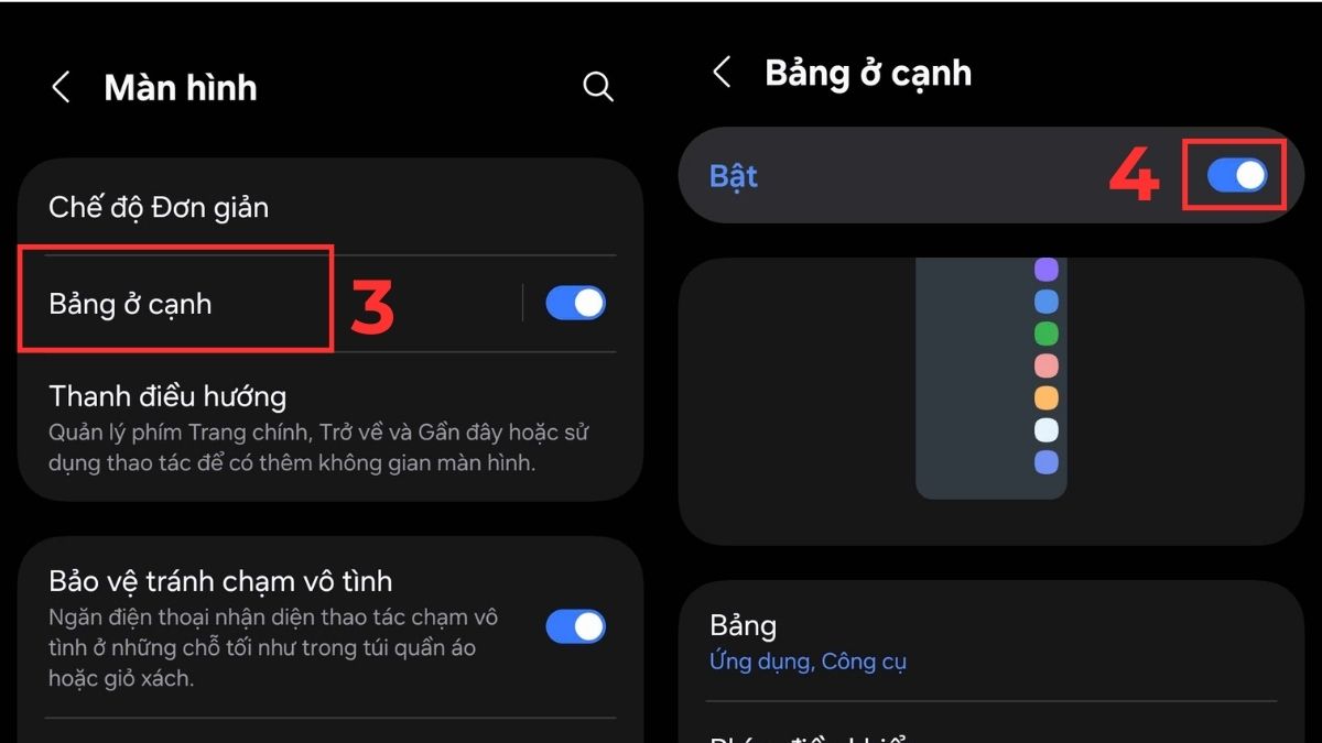 Cách đưa nút chụp màn hình ra ngoài Samsung trên Bảng ở cạnh bước 2
