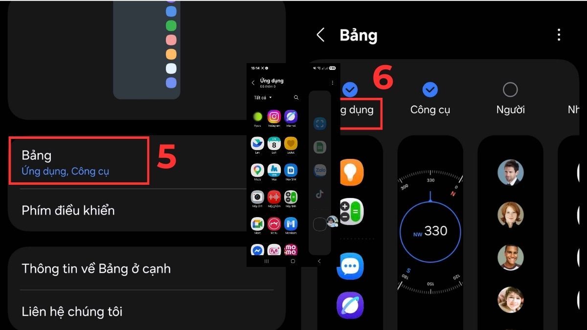 Cách đưa nút chụp màn hình ra ngoài Samsung trên Bảng ở cạnh bước 3