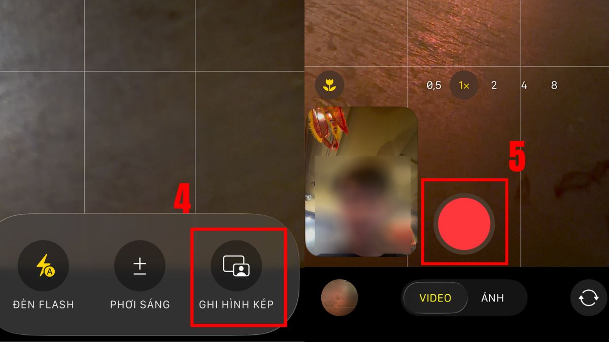 Cách ghi hình kép trên iPhone 17 bước 3