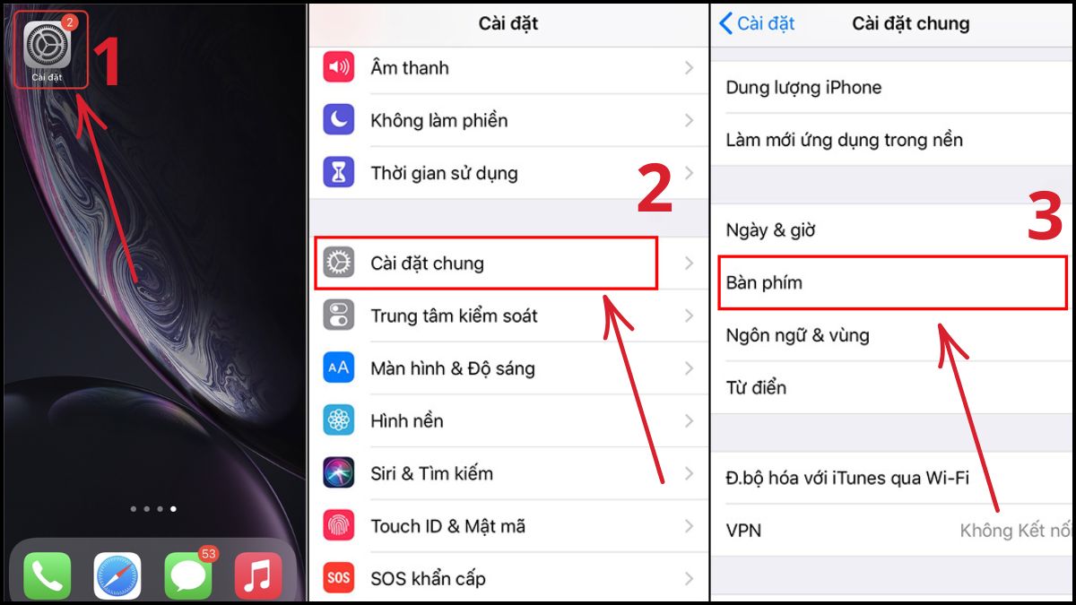 Cách gõ bàn phím tiếng Hàn trên điện thoại iOS bước 1