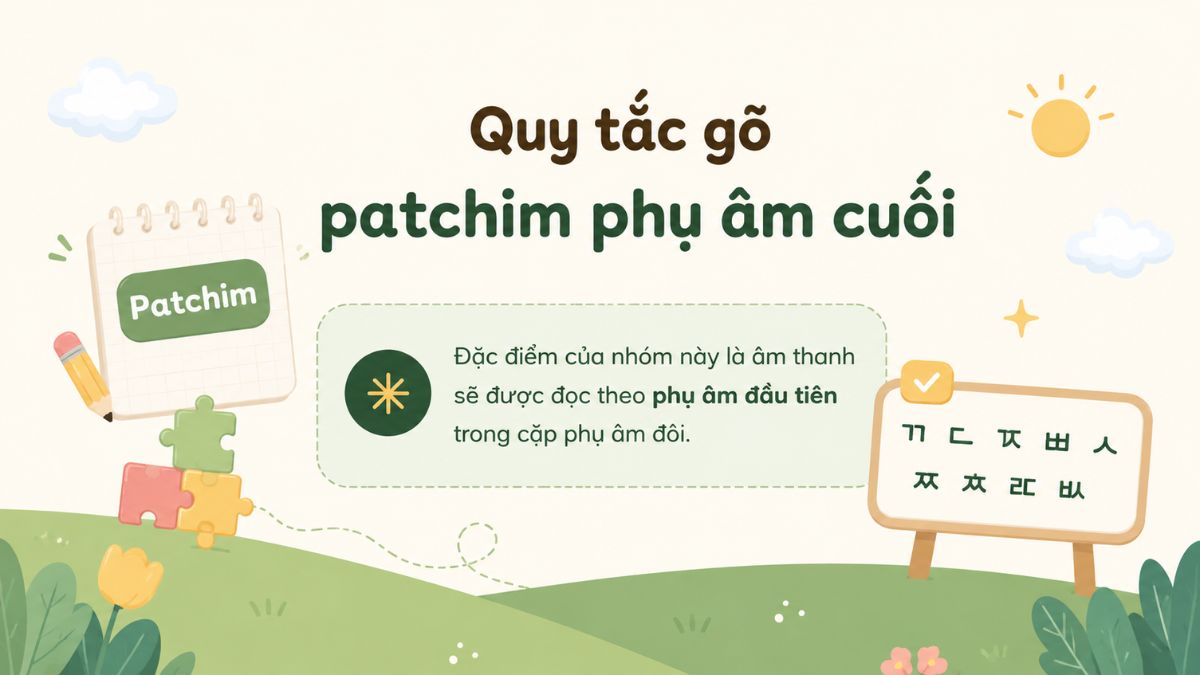 Cách gõ bàn phím tiếng Hàn trên điện thoại - Gõ patchim