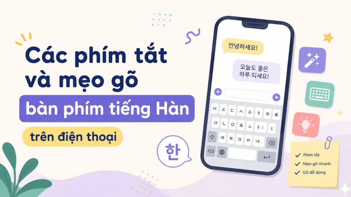Cách gõ bàn phím tiếng Hàn trên điện thoại - Phím tắt và mẹo gõ
