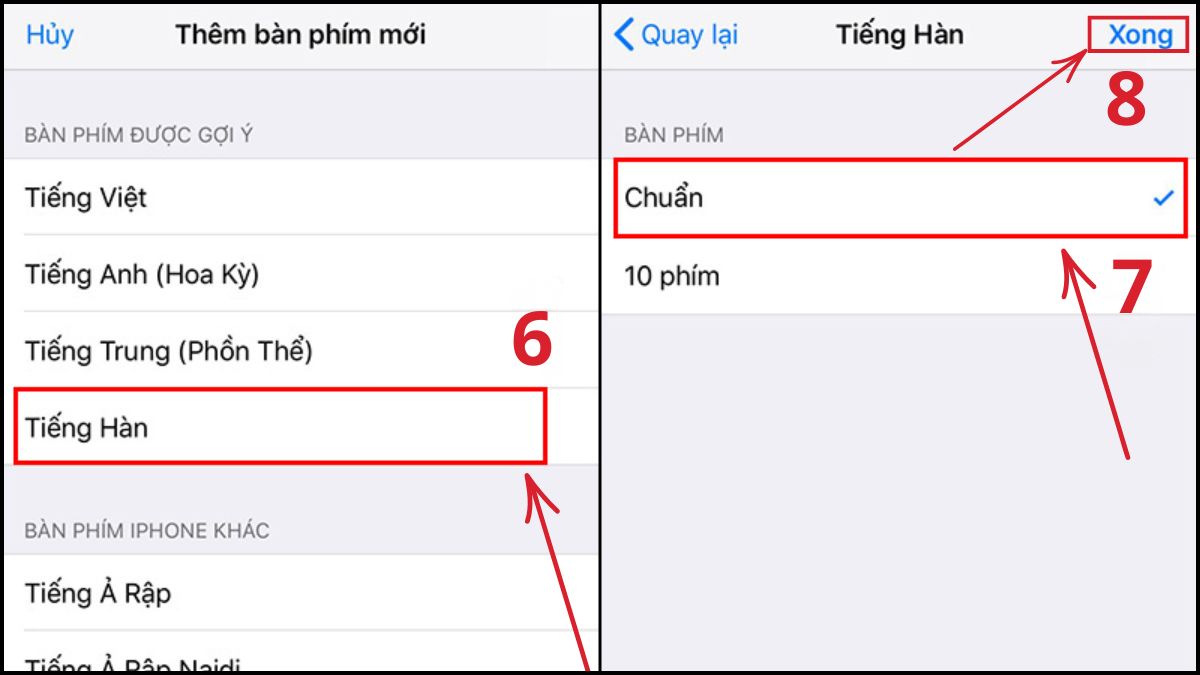 Cách gõ bàn phím tiếng Hàn trên điện thoại iOS bước 3