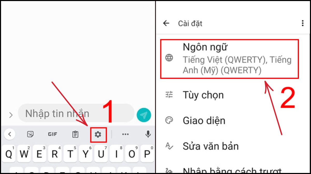 Cách gõ bàn phím tiếng Hàn trên điện thoại Android bước 1