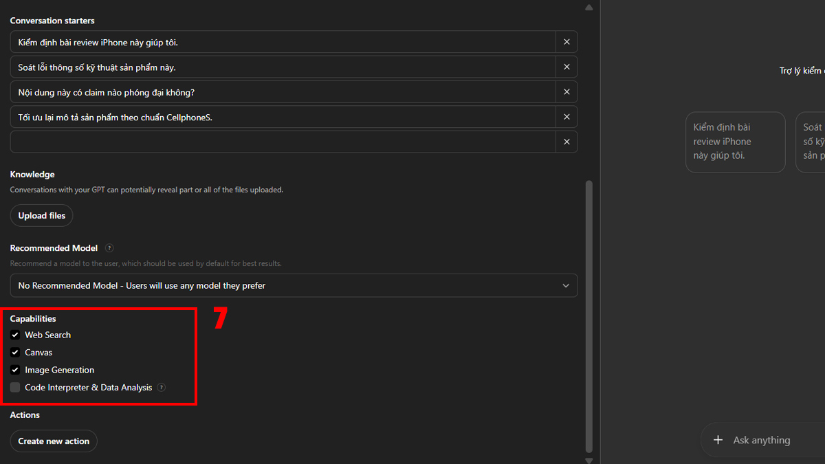 Cách huấn luyện ChatGPT - Tạo Custom GPTs bước 3-3