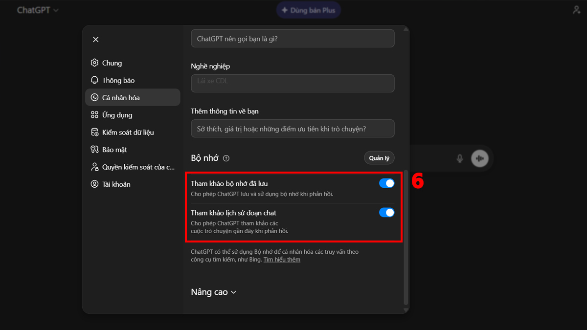 Cách huấn luyện ChatGPT - Dùng Custom Instructions bước 4