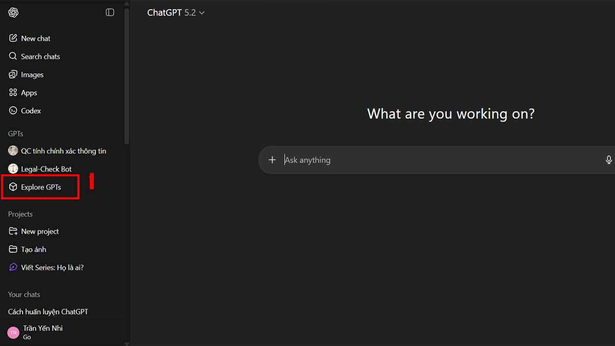 Cách huấn luyện ChatGPT - Tạo Custom GPTs bước 1