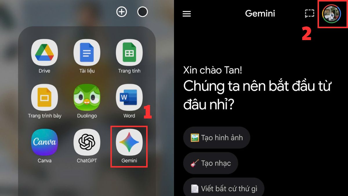 Cách hủy Gemini Advanced trên app Gemini bước 1