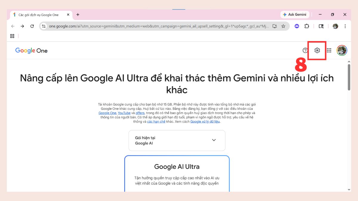 Cách hủy Gemini Advanced trên máy tính bước 3-1