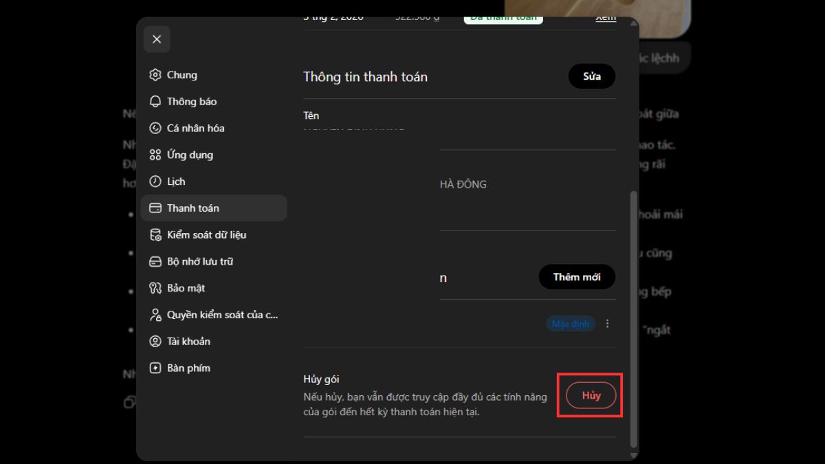 Cách hủy gói ChatGPT Plus trên máy tính bước 4