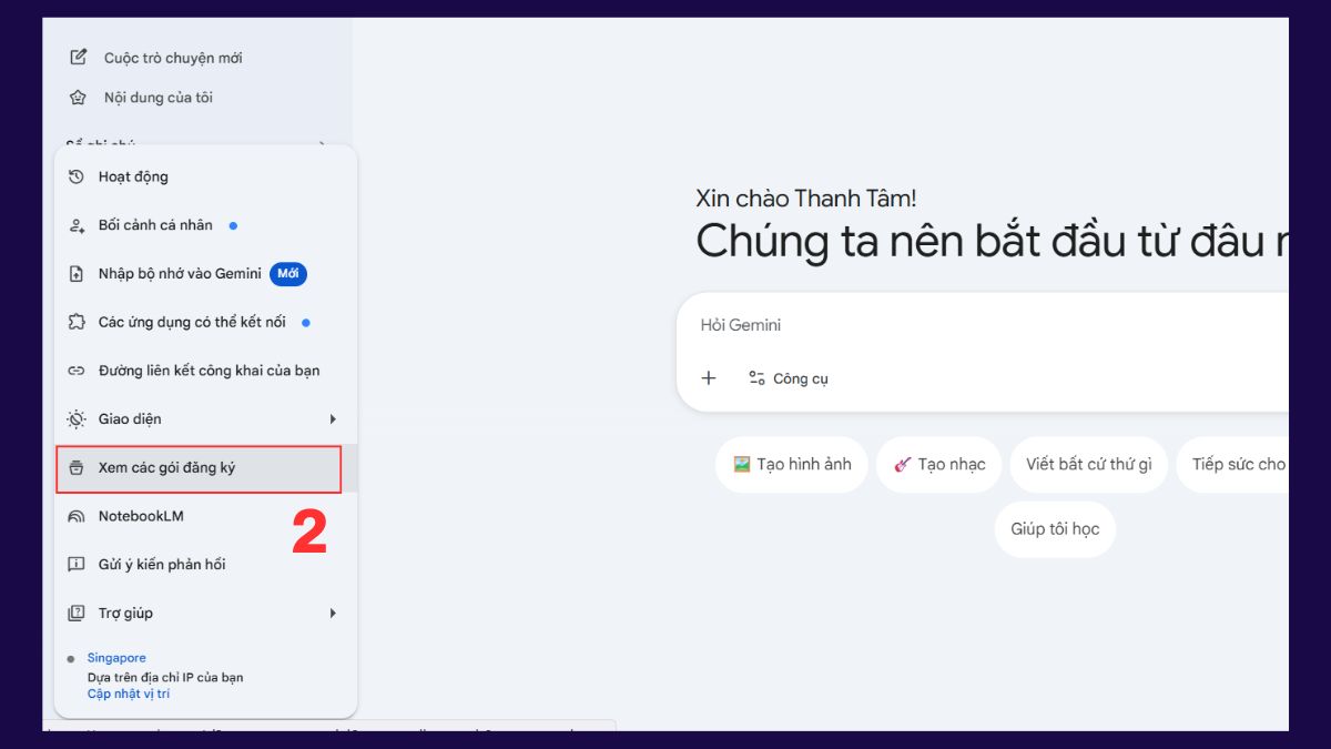 Cách hủy gói Gemini Advanced - Kiểm tra lịch sử giao dịch trong Gemini bước 2