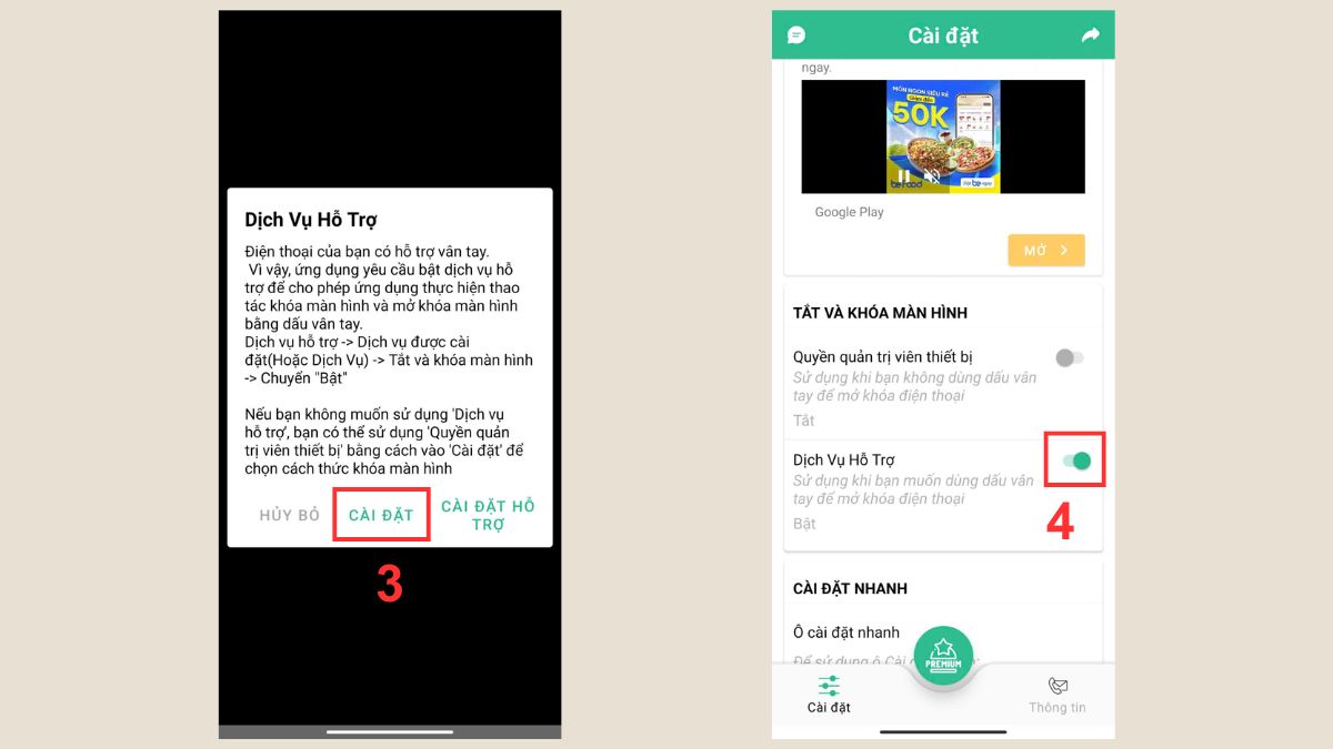 Cách khóa màn hình OPPO với tính năng Chạm để khóa bước 2