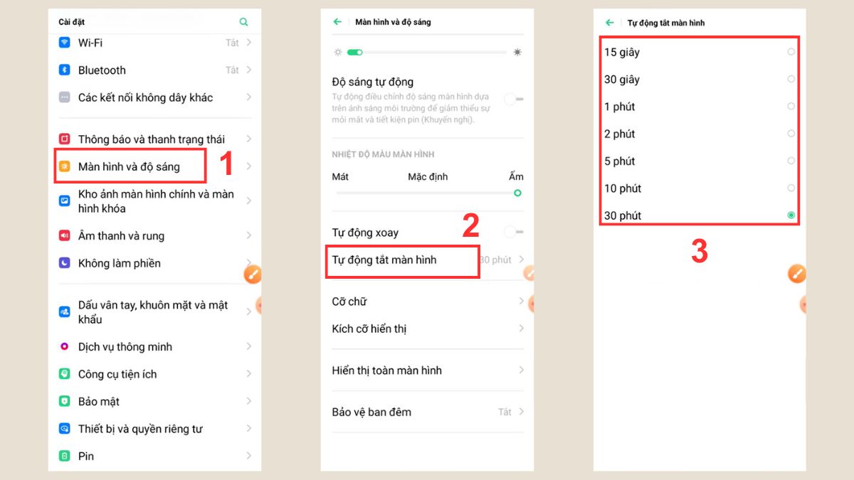 Cách khóa màn hình OPPO bằng cách đặt giờ tự động