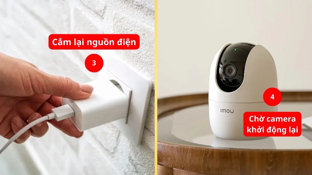Cách khởi động lại Camera Imou bằng cách ngắt nguồn điện bước 3
